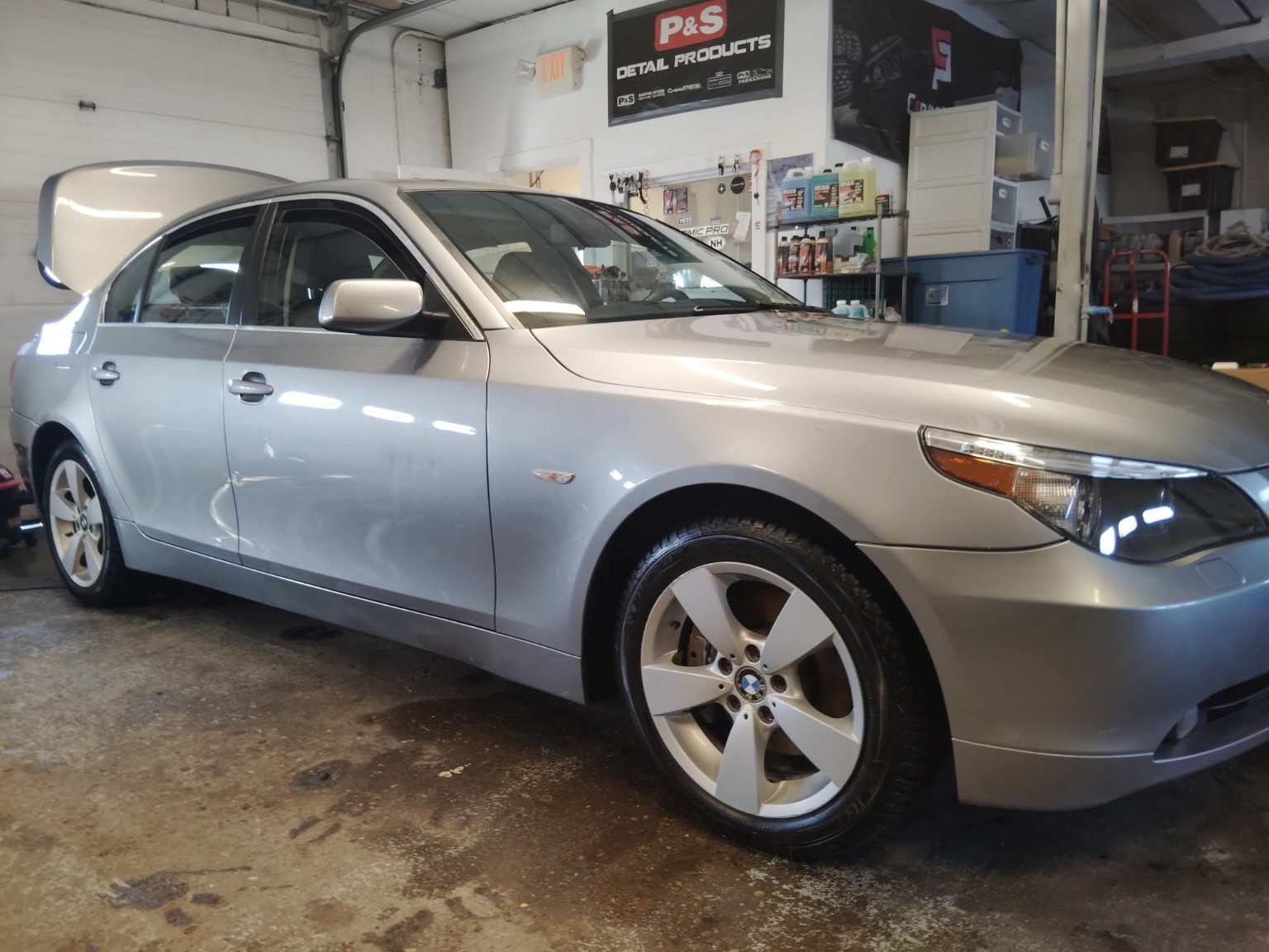 Silver BMW after paint correction and professional detailing