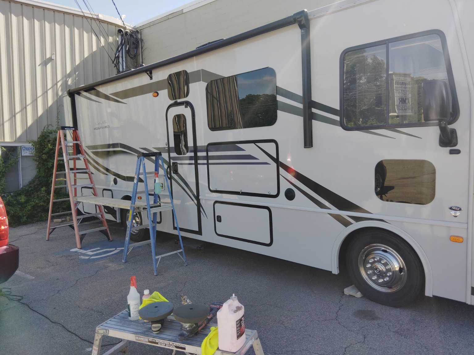 White RV professionally detailed exterior